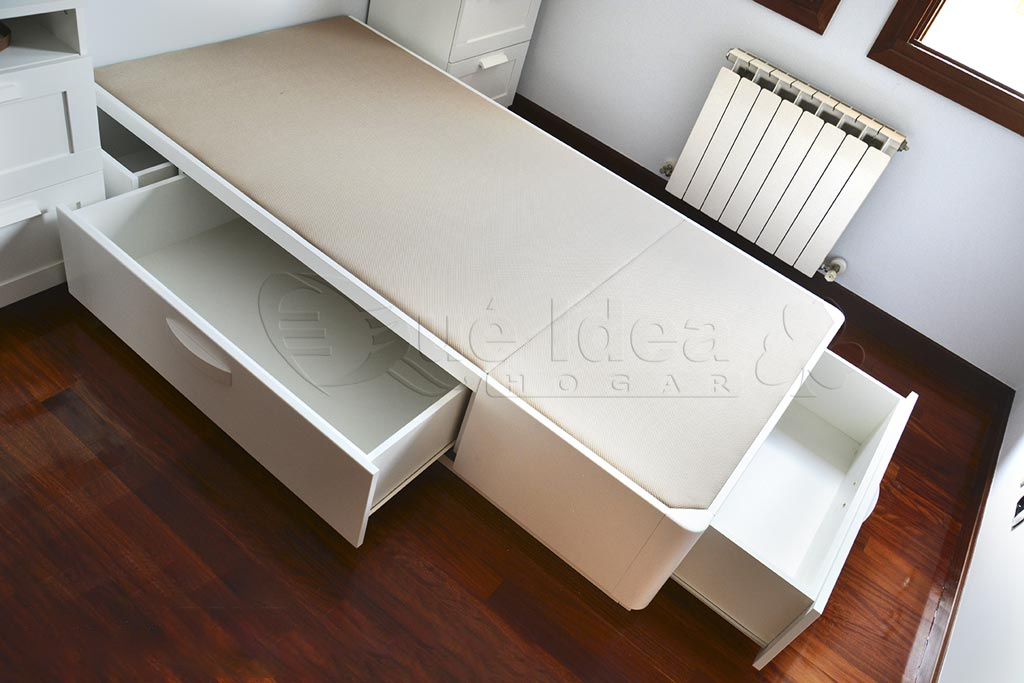 cama con cajones en madera luxe