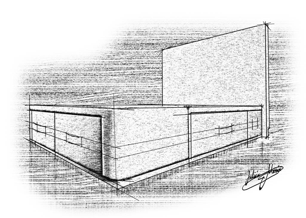 dibujo cama con cajones