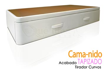 cama nido blanca tapizada