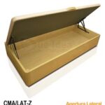 canapé con apertura lateral en madera