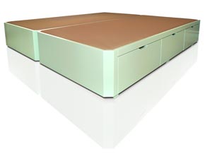 canapé con cajones laterales laqueado.