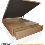 canapé de madera con tapa abatible y cajones