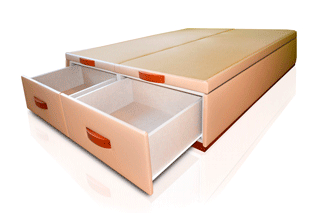 cama canapé con zapatero y zócalo