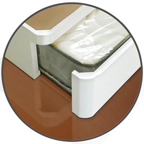 Detalle de las esquinas redondas en una cama nido de madera