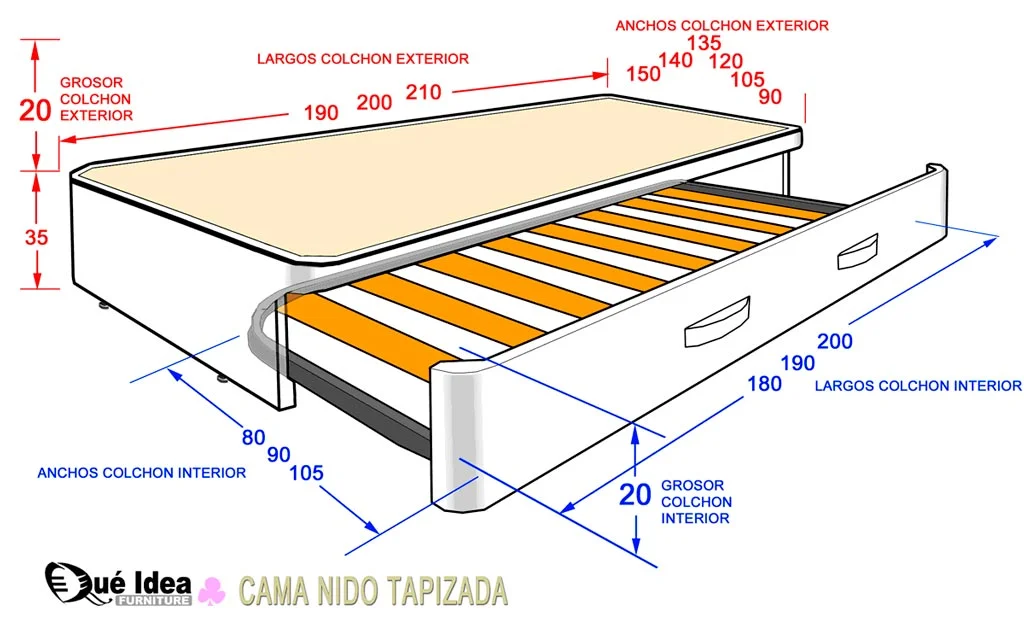 medidas cama nido madera